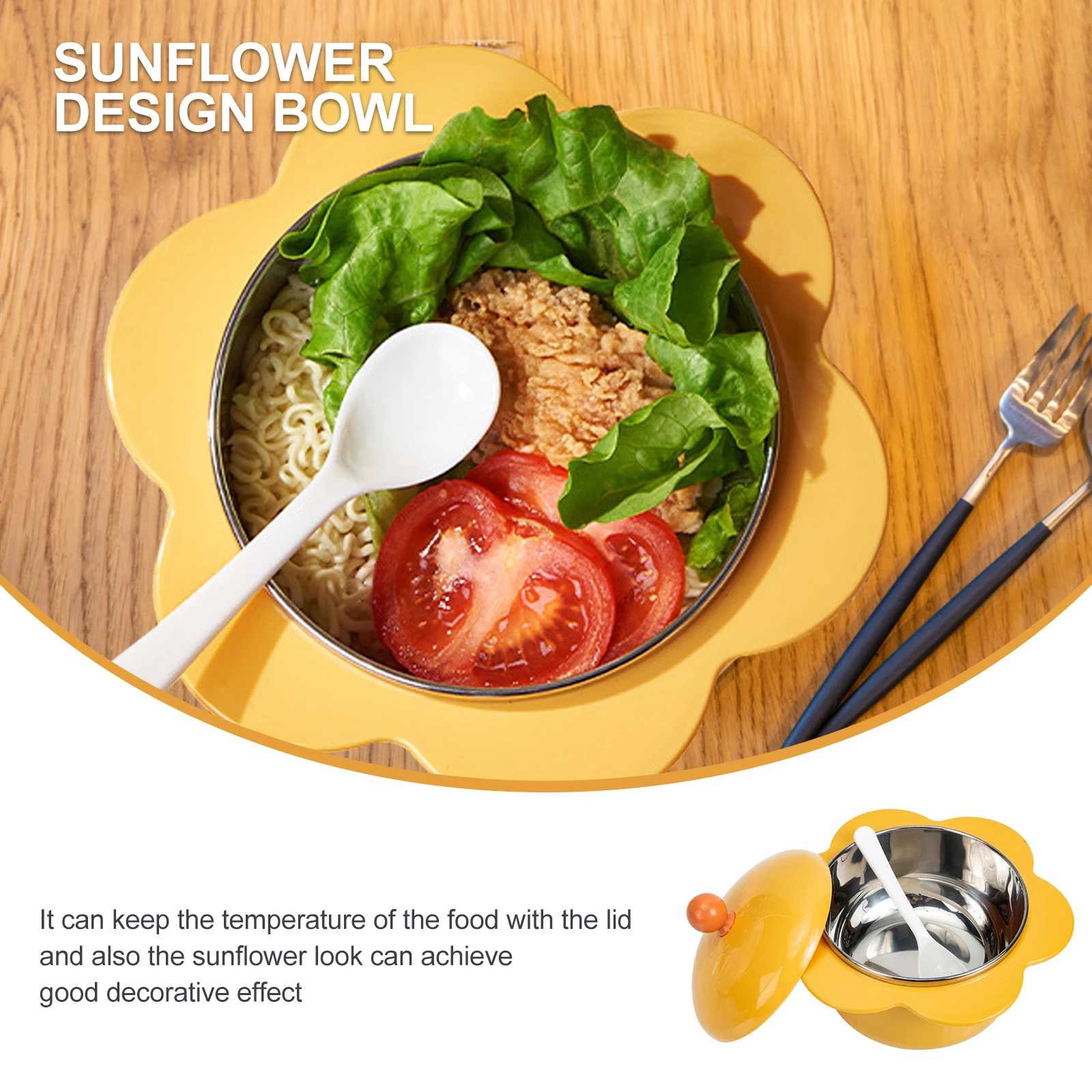 Stainless Steel Food Bowl Sunflower Design Large Capacity Soup Rice Noodle Pasta Container Anti Scald H Easy Hold
Stainless Steel Food Bowl Sunflower Design Large Capacity Soup Rice Noodle Pasta Container Anti Scald H Easy Hold