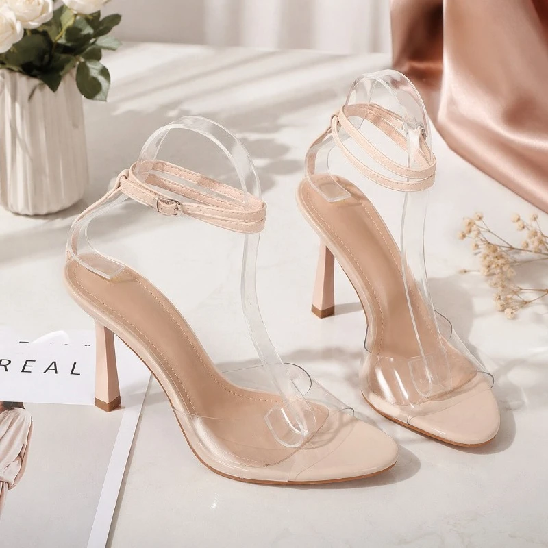 Women Clear PVC Stiletto High Heel Sandals Soft Cushioned Insole Square Toe Ankle Buckle Strap Comfortable Party Dress Shoes
Women Clear PVC Stiletto High Heel Sandals Soft Cushioned Insole Square Toe Ankle Buckle Strap Comfortable Party Dress Shoes