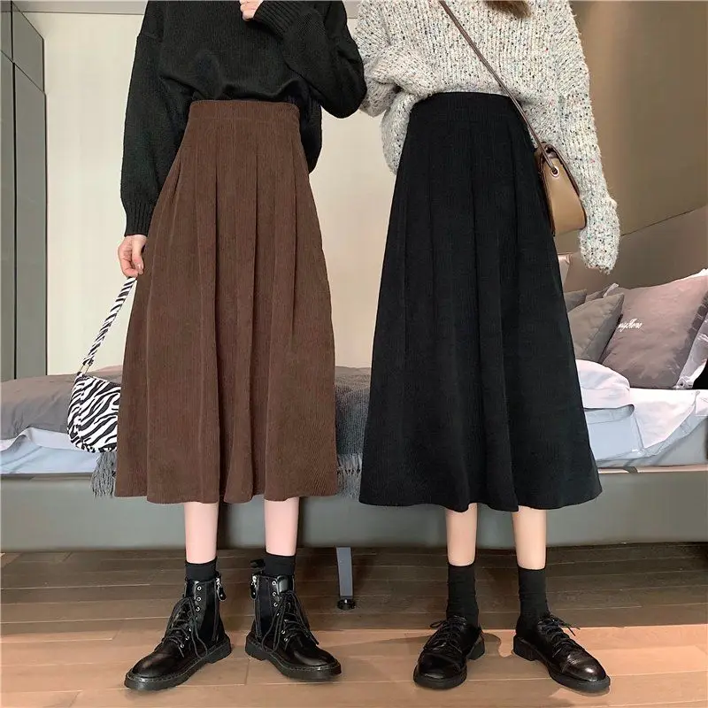 Rimocy Korean Corduroy Midi Skirt Women Autumn Winter Solid Color High Waist Skirt Woman A Line Pleated Long Skirts Ladies 2023
Rimocy Korean Corduroy Midi Skirt Women Autumn Winter Solid Color High Waist Skirt Woman A Line Pleated Long Skirts Ladies 2023