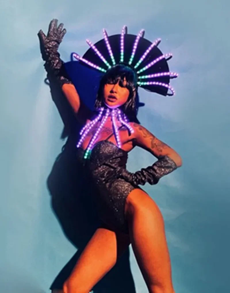 Luminous Technology Costumes Led Costume Lumious Headwear Bar Party LED Punk Cyber Dance Troupe Gogo Stage and Girls' Nightclub
Luminous Technology Costumes Led Costume Lumious Headwear Bar Party LED Punk Cyber Dance Troupe Gogo Stage and Girls' Nightclub