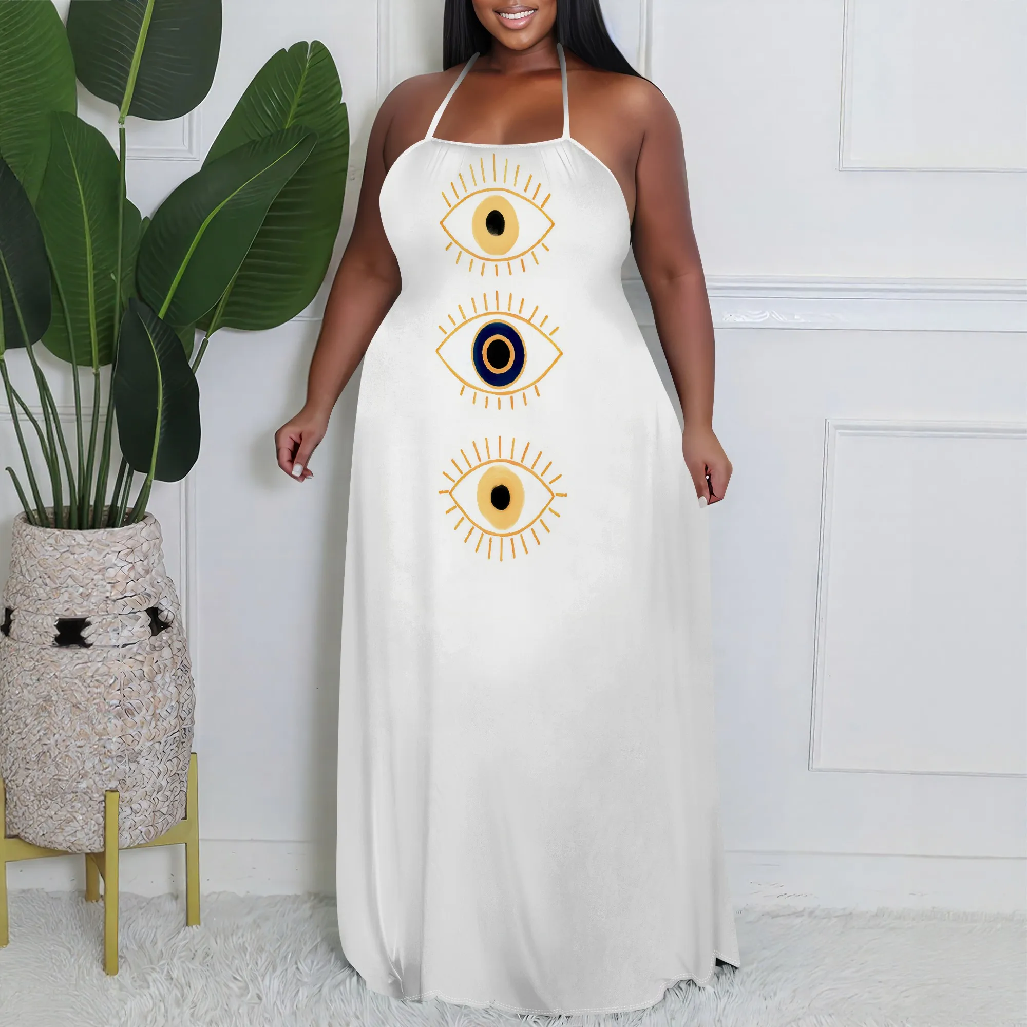 Plus Size Third Eye Halter Maxi Dress XL-6XL – Spiritual Boho Summer Long Dress for Yoga, Festival or Lounge
Plus Size Third Eye Halter Maxi Dress XL-6XL – Spiritual Boho Summer Long Dress for Yoga, Festival or Lounge