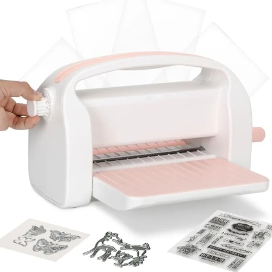 9-Inch Die Cutting and Embossing Machine with Adjustable Pressure Dial, Full Starter Kit for Card Making and Scrapbooking, Manu
9-Inch Die Cutting and Embossing Machine with Adjustable Pressure Dial, Full Starter Kit for Card Making and Scrapbooking, Manu