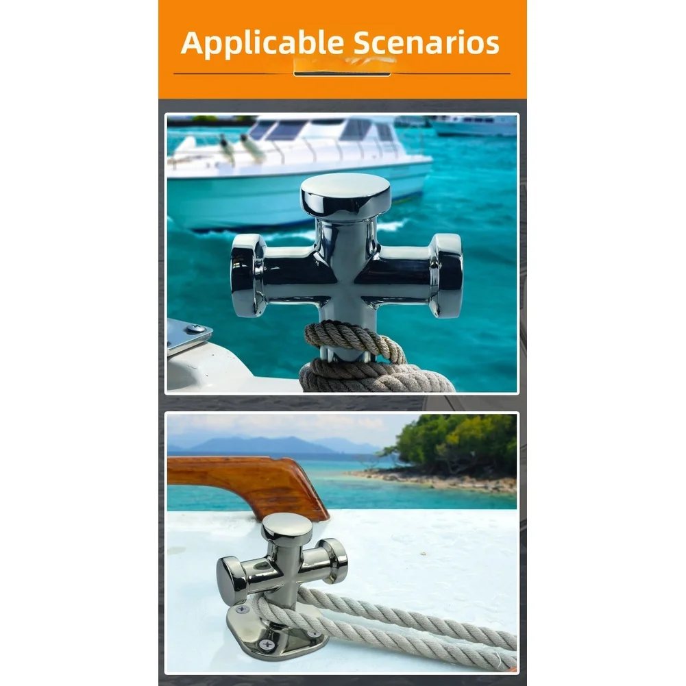 Boat Docking Cleat Marine Grade 316 Stainless Steel Single Cross Bitt Hardware for Yachts 63 by 63 Millimeters
Boat Docking Cleat Marine Grade 316 Stainless Steel Single Cross Bitt Hardware for Yachts 63 by 63 Millimeters