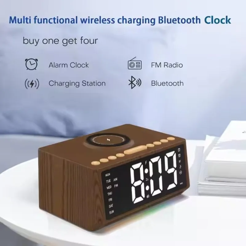 High Quality Portable Bluetooth Speaker FM Radio 10W Fast Wireless Charger Speakers Large LED Display Alarm Clock Music Player
High Quality Portable Bluetooth Speaker FM Radio 10W Fast Wireless Charger Speakers Large LED Display Alarm Clock Music Player