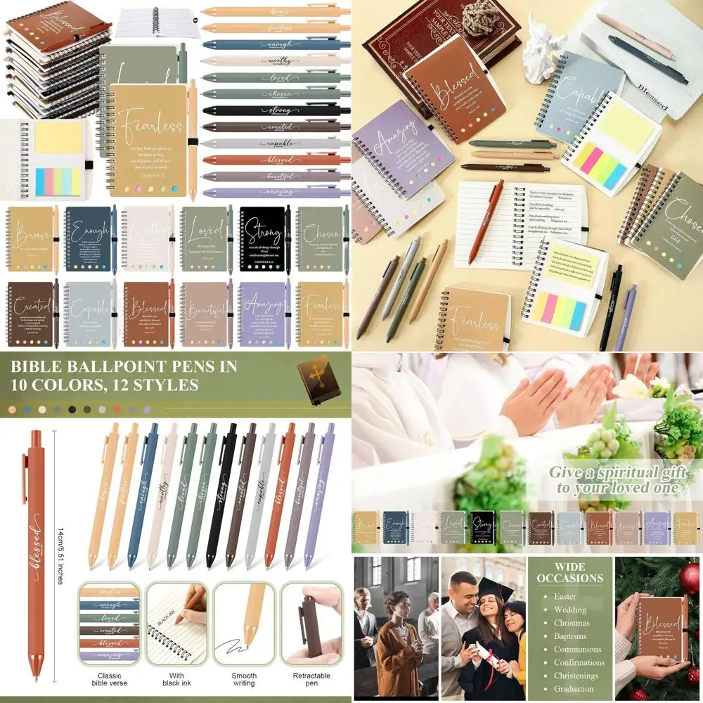 Bulk 60 Sets of 120 Pcs Christian Prayer Journals with Bible Pen - Inspirational Scripture Notebooks for Church Gifts (Dark Mora
Bulk 60 Sets of 120 Pcs Christian Prayer Journals with Bible Pen - Inspirational Scripture Notebooks for Church Gifts (Dark Mora