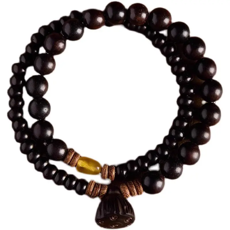 Natural Ebony Double Loop Bracelet Sandalwood Buddhist Beads Retro Prayer Beads Lucky Bracelet for Men and Women Gifts
Natural Ebony Double Loop Bracelet Sandalwood Buddhist Beads Retro Prayer Beads Lucky Bracelet for Men and Women Gifts