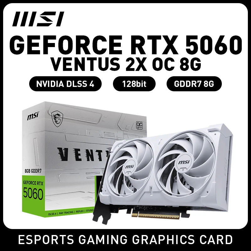 Игровая видеокарта MSI RTX5060 8G VENTUS 2X OC WHITE 5060 rtx 5060 128-бит GDDR7 для настольных ПК
Игровая видеокарта MSI RTX5060 8G VENTUS 2X OC WHITE 5060 rtx 5060 128-бит GDDR7 для настольных ПК