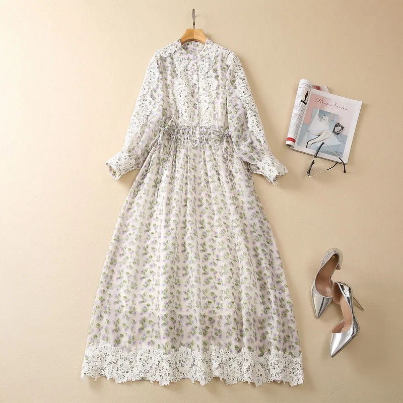 European and American women's clothes 2023 spring new Long sleeve hollowed out water-soluble floral print Fashion dress XXL
European and American women's clothes 2023 spring new Long sleeve hollowed out water-soluble floral print Fashion dress XXL