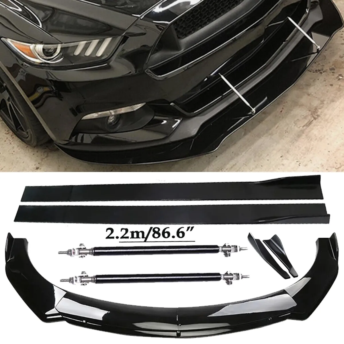 Front Bumper Lip Spoiler Side Skirts Rear Glossy Black For 18-23 Mustang
Front Bumper Lip Spoiler Side Skirts Rear Glossy Black For 18-23 Mustang