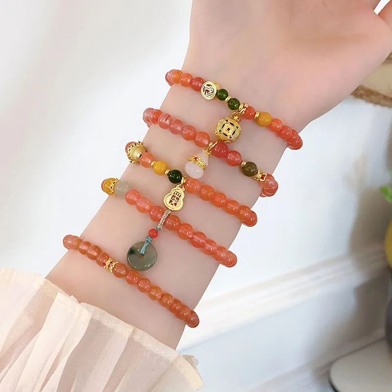 Новый китайский свежий сладкий ледяной плавающий браслет Nanhong Agate в стиле принцессы простой дизайн маленькая Талия тыква безопасности Пряжка B
Новый китайский свежий сладкий ледяной плавающий браслет Nanhong Agate в стиле принцессы простой дизайн маленькая Талия тыква безопасности Пряжка B