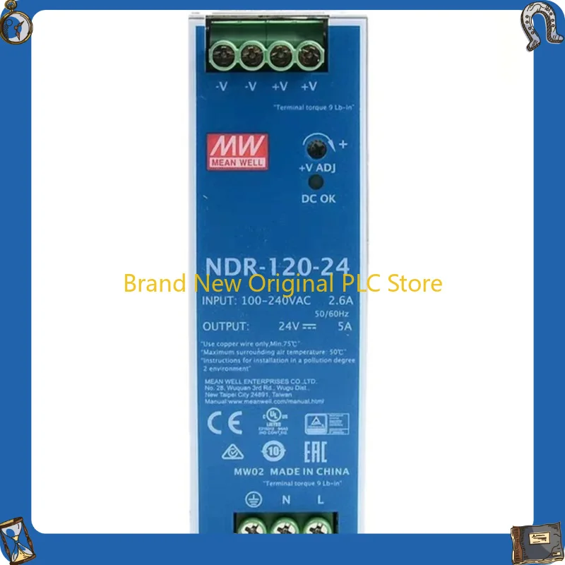 NDR-120-24 24V DC 5A switching power supply 120W guide rail thin metal shell for DR
NDR-120-24 24V DC 5A switching power supply 120W guide rail thin metal shell for DR