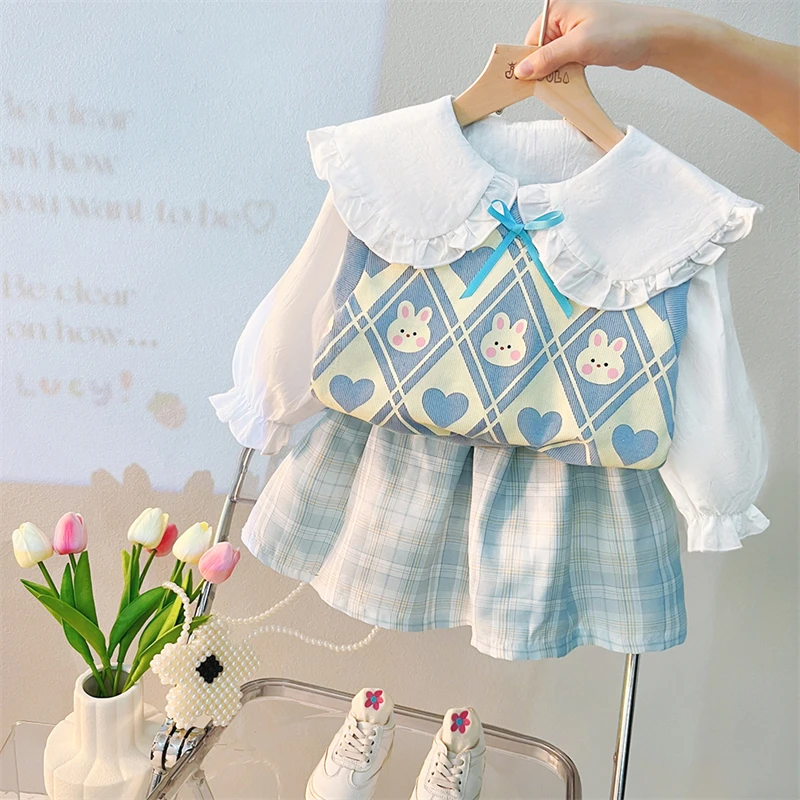 Baby Girls Vest Lace Shirt Skirt 3 Pcs Suit 2024 Autumn Children Clothing Sets Kids Clothes Outfits Cartoon Bear Infant Costume
Baby Girls Vest Lace Shirt Skirt 3 Pcs Suit 2024 Autumn Children Clothing Sets Kids Clothes Outfits Cartoon Bear Infant Costume