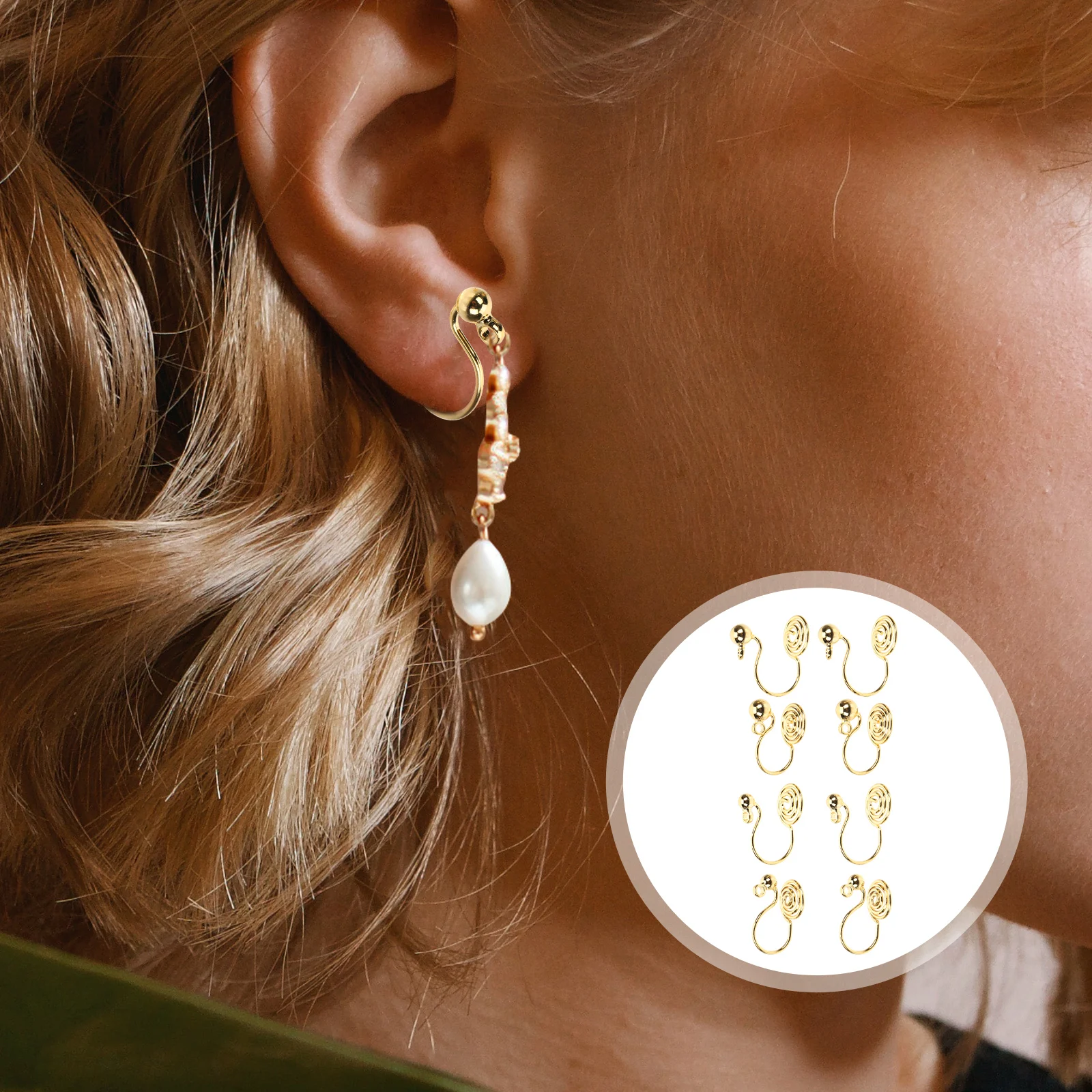 Ear Clip Adapter Earring Converters Golden Lightweight Durable DIY Materials Non Pierced Ears Jewelry Making
Ear Clip Adapter Earring Converters Golden Lightweight Durable DIY Materials Non Pierced Ears Jewelry Making