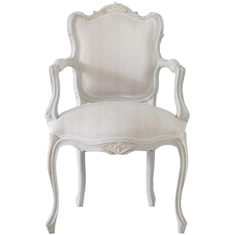 *French white single chair solid wood carving flower backrest soft bag armrest dressing makeup chair retro old
*French white single chair solid wood carving flower backrest soft bag armrest dressing makeup chair retro old