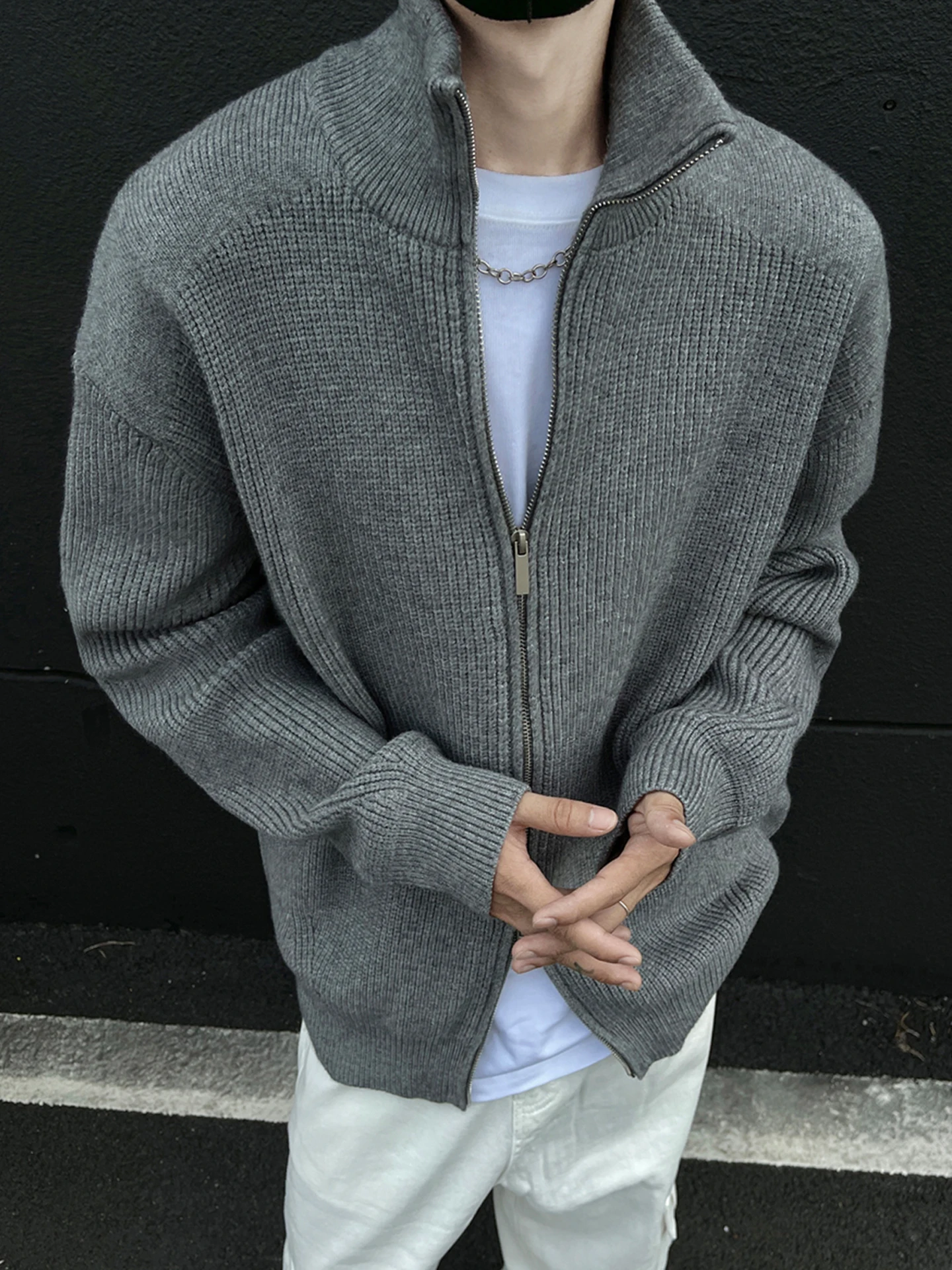 Heavyweight Zipper Front Stand Collar Men's Knitwear American Sle Long Sve Soft Comfortable Casual Outerwear Top
Heavyweight Zipper Front Stand Collar Men's Knitwear American Sle Long Sve Soft Comfortable Casual Outerwear Top