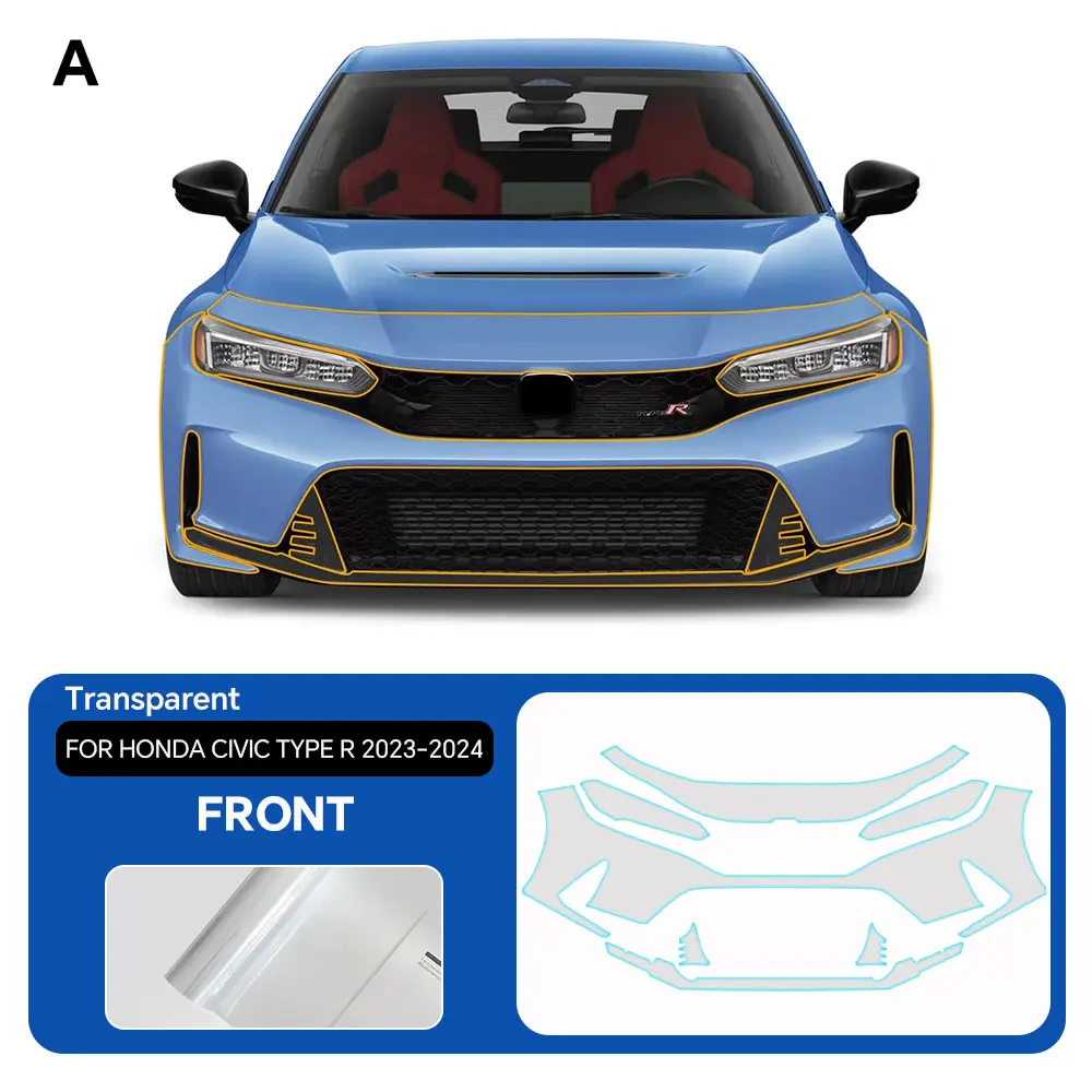 For Honda Civic Type R 2023 2024 TPU Body Bumper Door Pre-cut Sticker Paint Protection Film PPF Scratch-resistant Transparent
For Honda Civic Type R 2023 2024 TPU Body Bumper Door Pre-cut Sticker Paint Protection Film PPF Scratch-resistant Transparent