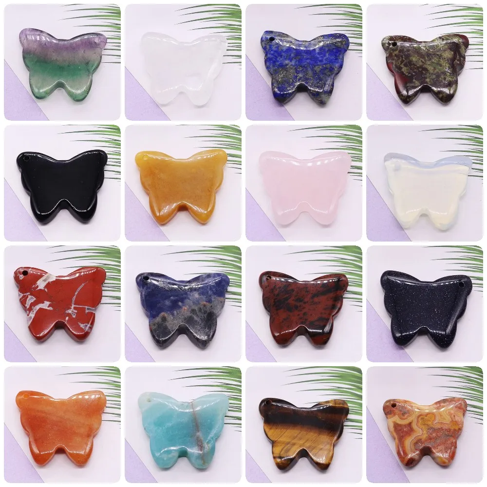 Crystal Butterfly Statue Pendant Natural Stone Quartz Pendants for Jewelry Making Findings DIY Earring Necklace Animal Accessory 
Crystal Butterfly Statue Pendant Natural Stone Quartz Pendants for Jewelry Making Findings DIY Earring Necklace Animal Accessory