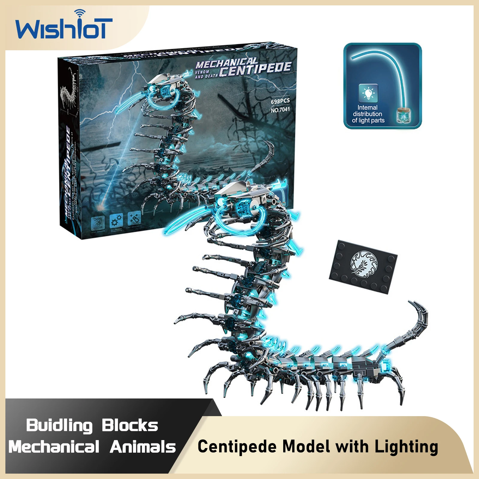 698PCS Building Blocks Toy Mechanical Centipede Set with Lighting MOC Classic Bricks Assembling Model Toy for Kids Creative Gift
698PCS Building Blocks Toy Mechanical Centipede Set with Lighting MOC Classic Bricks Assembling Model Toy for Kids Creative Gift
