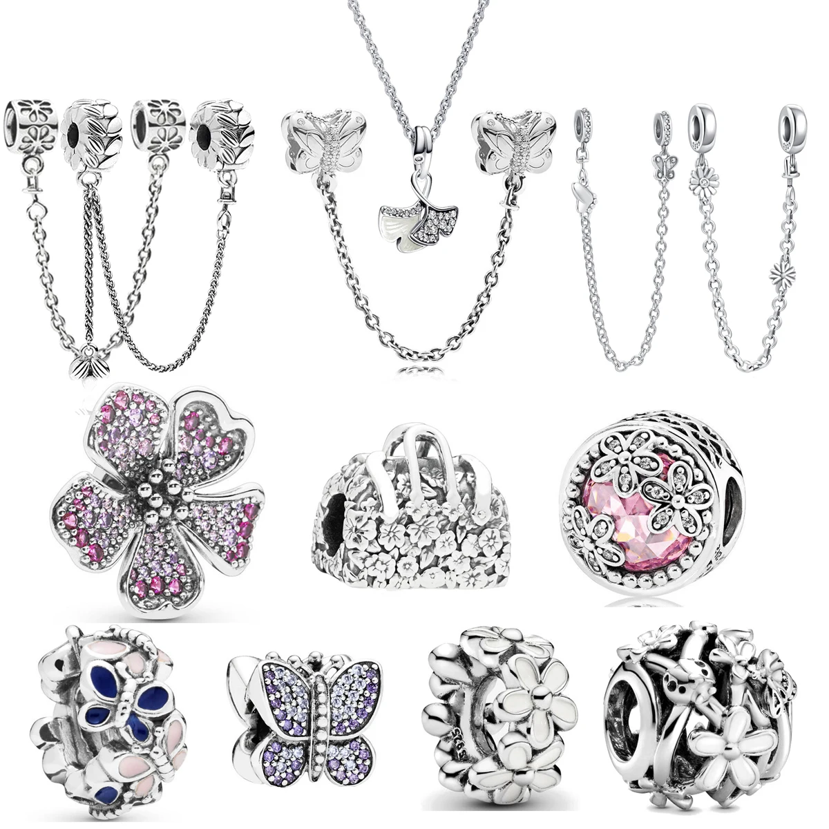 New Original Charms 925 Silver Daisy Butterfly Security Chain Dangle Charm Bead Fit DIY Bracelet Trinket For Women Jewelry
New Original Charms 925 Silver Daisy Butterfly Security Chain Dangle Charm Bead Fit DIY Bracelet Trinket For Women Jewelry