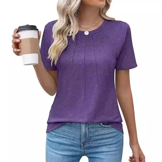 Women's Chest Zipper T-irt Top ort Sve Polyester Spandex Blend Color Casual Comfortable Summer Faion
Women's Chest Zipper T-irt Top ort Sve Polyester Spandex Blend Color Casual Comfortable Summer Faion