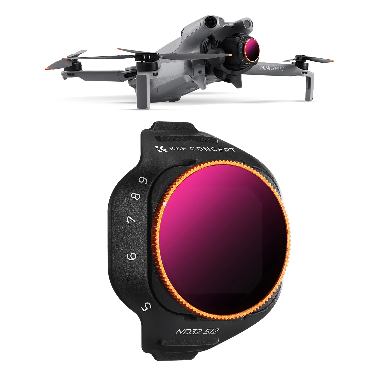 K&F CONCEPT Variable ND Filter for DJI Mini 5 Pro ND32-512 5-9 Stops Multicoated HD Optical Glass Drone Camera Filter
K&F CONCEPT Variable ND Filter for DJI Mini 5 Pro ND32-512 5-9 Stops Multicoated HD Optical Glass Drone Camera Filter
