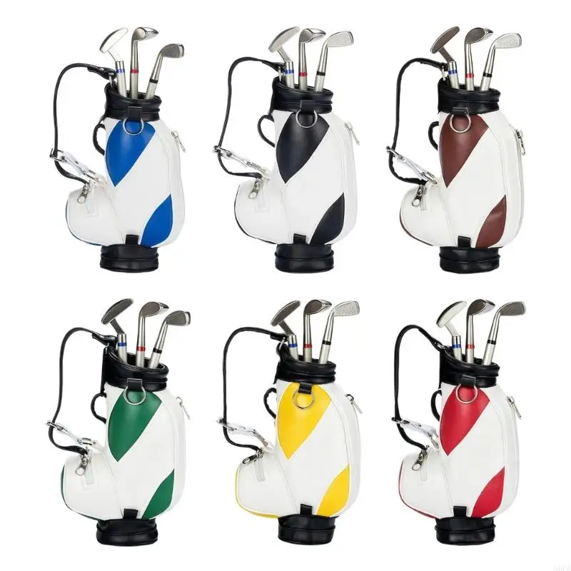 Q6PA Tiny Golf Bag Pen Stand PU Pencil Container with 3 Golf Club Pen For Men Gift and Office Desk Decoration
Q6PA Tiny Golf Bag Pen Stand PU Pencil Container with 3 Golf Club Pen For Men Gift and Office Desk Decoration
