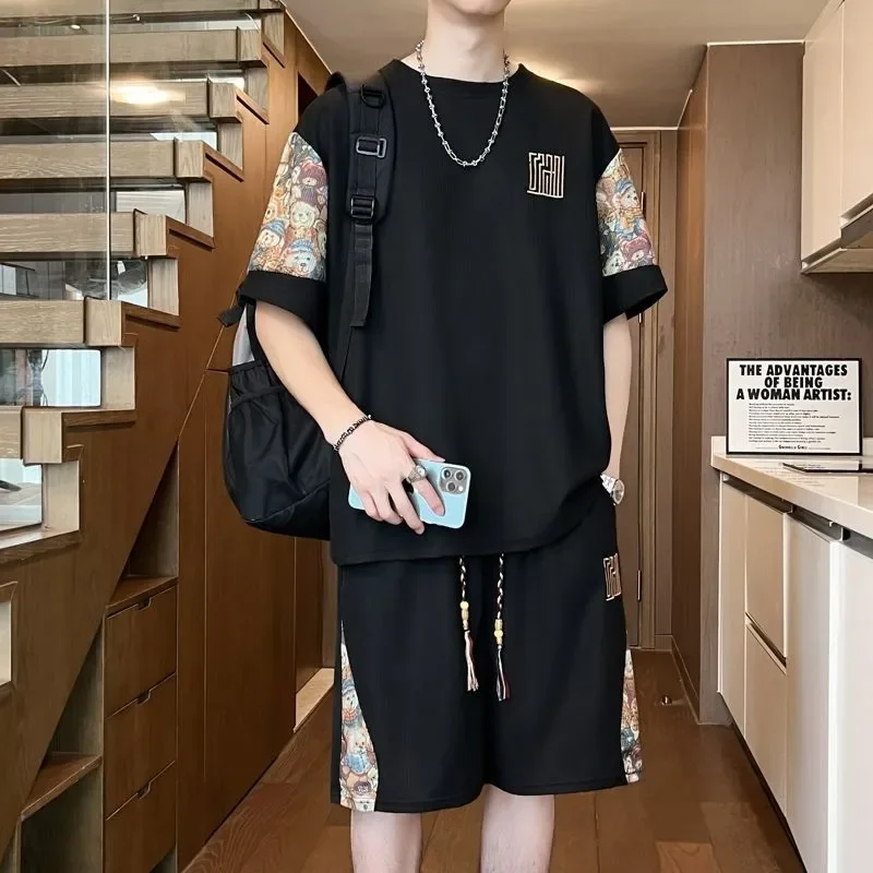 Men Chinese Style Two Piece Set Summer Loose Thin Short Sleeve Tee Drawstring Shorts Casual Streetwear M 5XL
Men Chinese Style Two Piece Set Summer Loose Thin Short Sleeve Tee Drawstring Shorts Casual Streetwear M 5XL