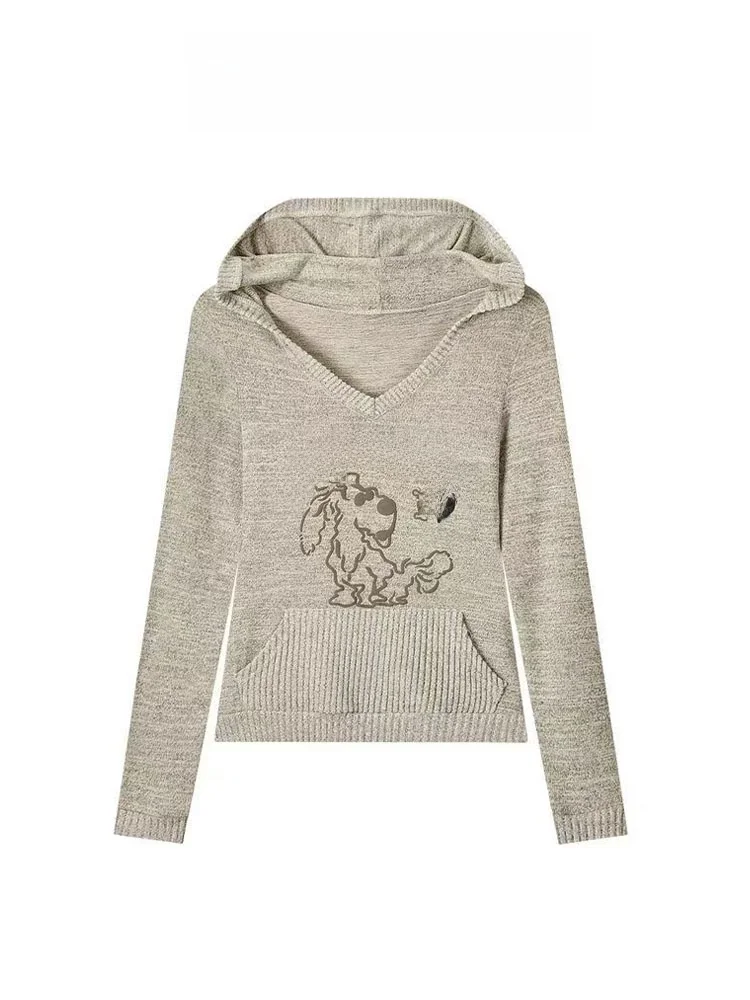 Женский облегающий трикотажный топ с капюшоном и принтом собаки цвета хаки, в американском стиле, для осени и зимы, модный, в стиле Spicy Girl
Женский облегающий трикотажный топ с капюшоном и принтом собаки цвета хаки, в американском стиле, для осени и зимы, модный, в стиле Spicy Girl