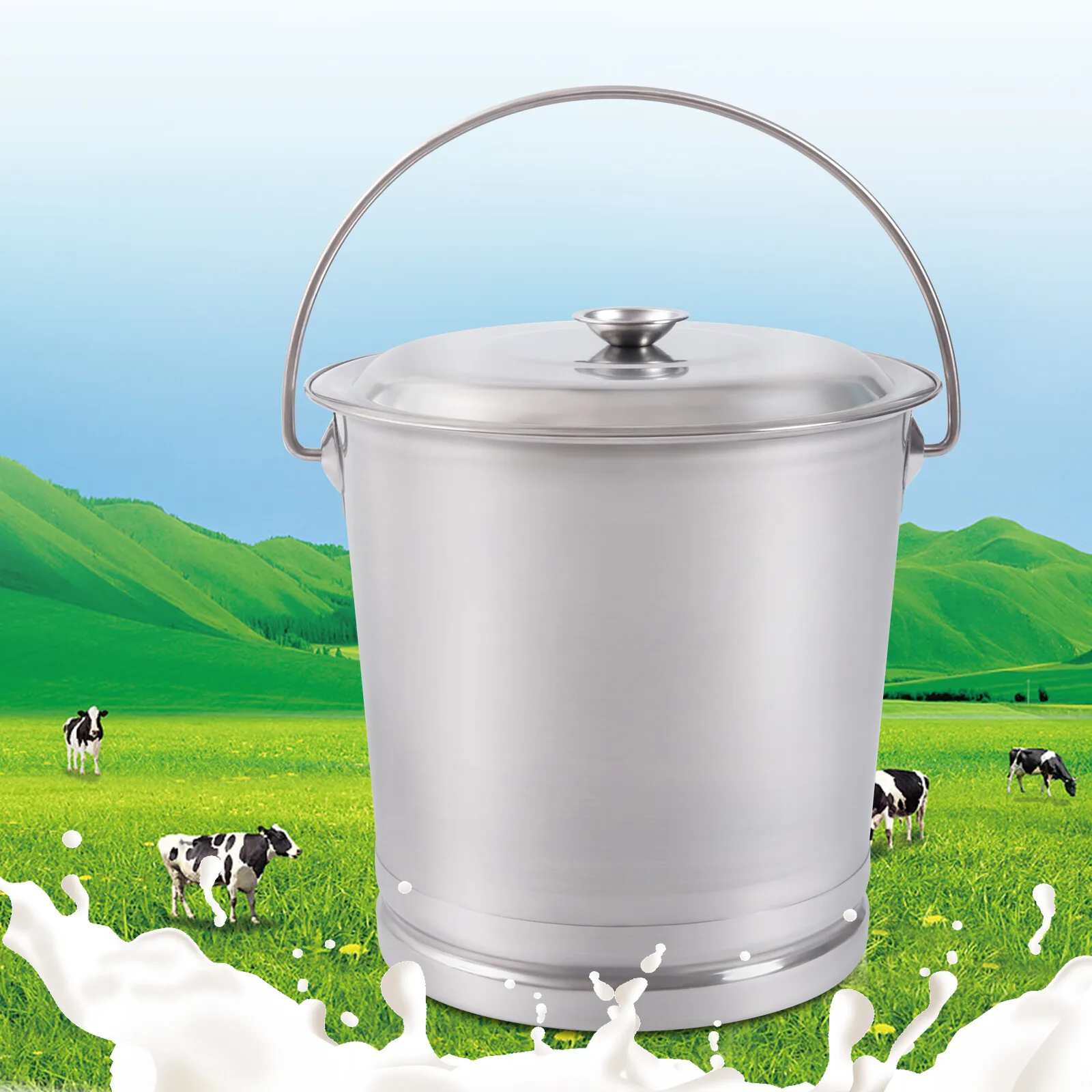 8.5 Qt Stainless Steel Milk Pail Bucket with Lid and Handle Durable for Multi-Use Storage
8.5 Qt Stainless Steel Milk Pail Bucket with Lid and Handle Durable for Multi-Use Storage