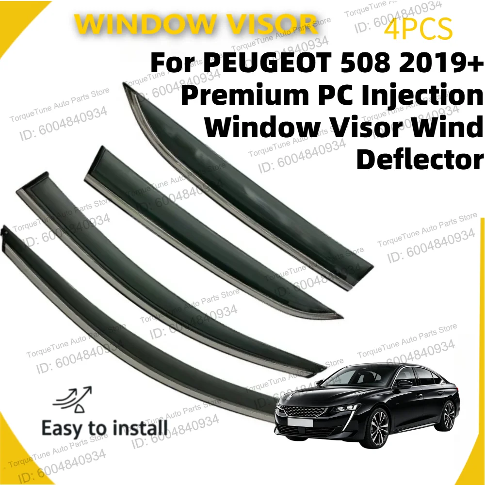 Premium 4Pcs Window Visor For PEUGEOT 508 2019+ PC Injection Wind Deflector Rain Guard Sun Shield Car Exterior Accessories
Premium 4Pcs Window Visor For PEUGEOT 508 2019+ PC Injection Wind Deflector Rain Guard Sun Shield Car Exterior Accessories