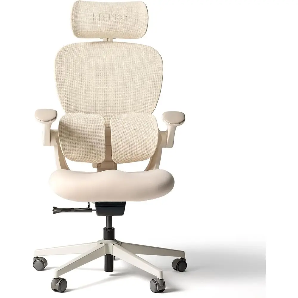Эргономичное офисное кресло с поясничной опорой, регулируемыми подлокотниками, мягким сиденьем, функцией наклона, подставкой для ног в комплекте - кремово-белый
Эргономичное офисное кресло с поясничной опорой, регулируемыми подлокотниками, мягким сиденьем, функцией наклона, подставкой для ног в комплекте - кремово-белый