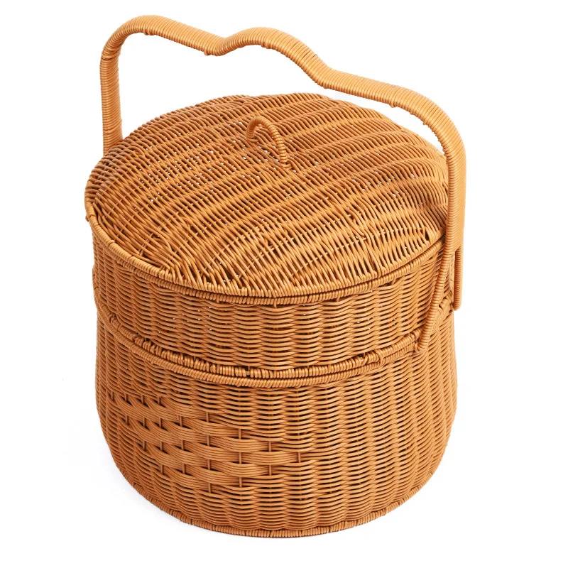 Outdoor picnic double-layer bye basket imitation rattan woven suitcase large capacity shopping fruit basket with lid shopping
Outdoor picnic double-layer bye basket imitation rattan woven suitcase large capacity shopping fruit basket with lid shopping