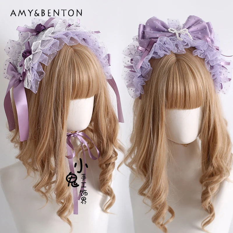 Original Lolita Hair Accessories Purple Doll Handmade Small Hat Headband Sleeve Hairband Versatile Cosplay Sweet Hair Clip Women
Original Lolita Hair Accessories Purple Doll Handmade Small Hat Headband Sleeve Hairband Versatile Cosplay Sweet Hair Clip Women
