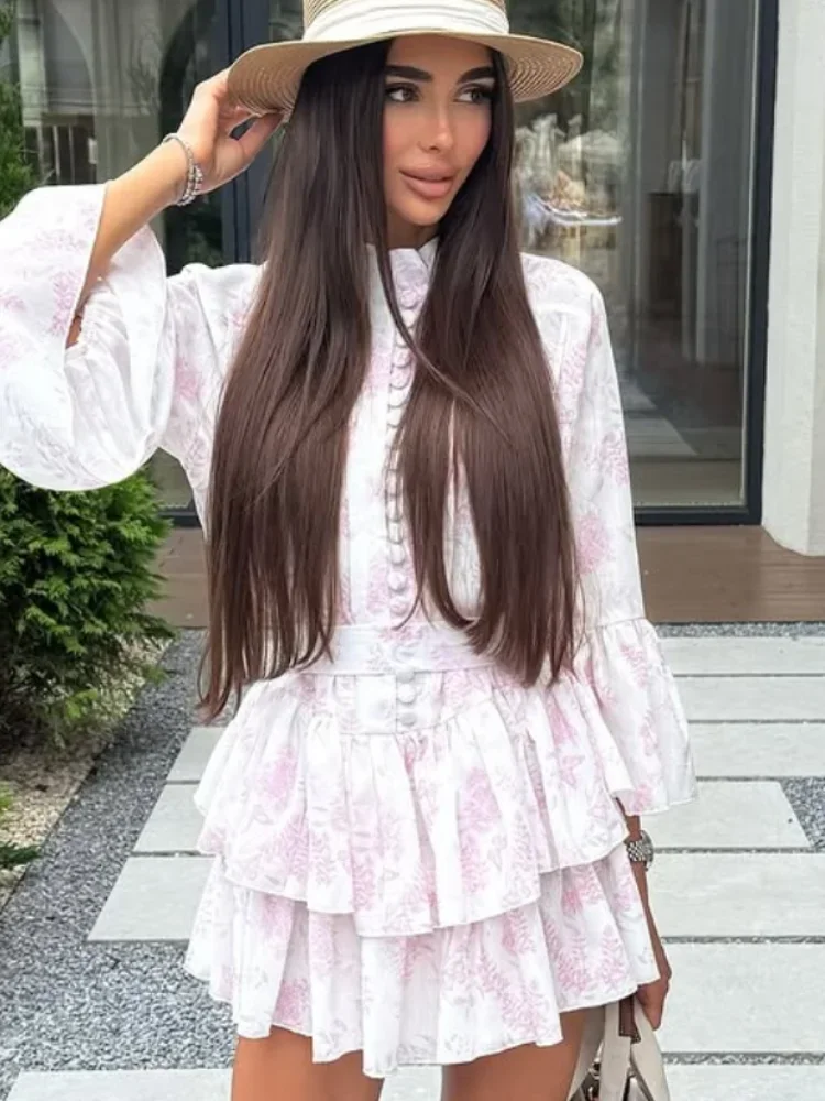 Pink Watercolor Floral Tiered Mini Dress Women Casual Stand Collar Elasticated Waist Short Dresses 2026 Lady Daily Beach Vestido
Pink Watercolor Floral Tiered Mini Dress Women Casual Stand Collar Elasticated Waist Short Dresses 2026 Lady Daily Beach Vestido