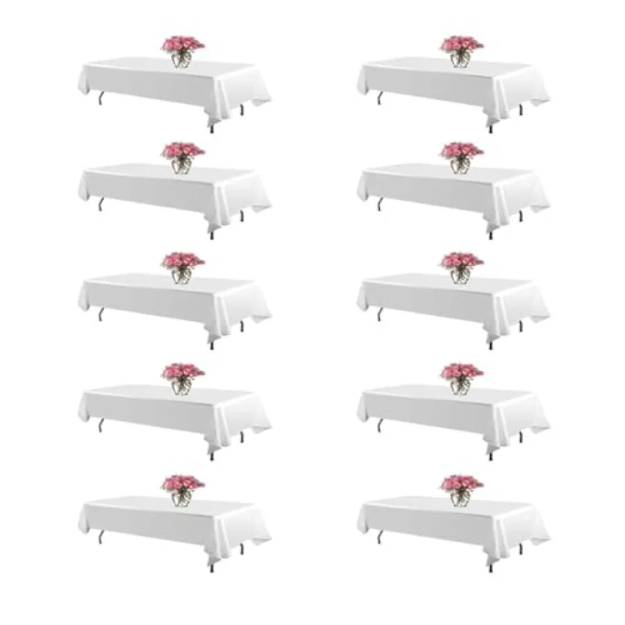 10 Pack White Table Cloth 60 x 102 Inch Polyester tablecloths for 6 Feet Rectangle Tables, Stain and Wrinkle Resistant Washable
10 Pack White Table Cloth 60 x 102 Inch Polyester tablecloths for 6 Feet Rectangle Tables, Stain and Wrinkle Resistant Washable