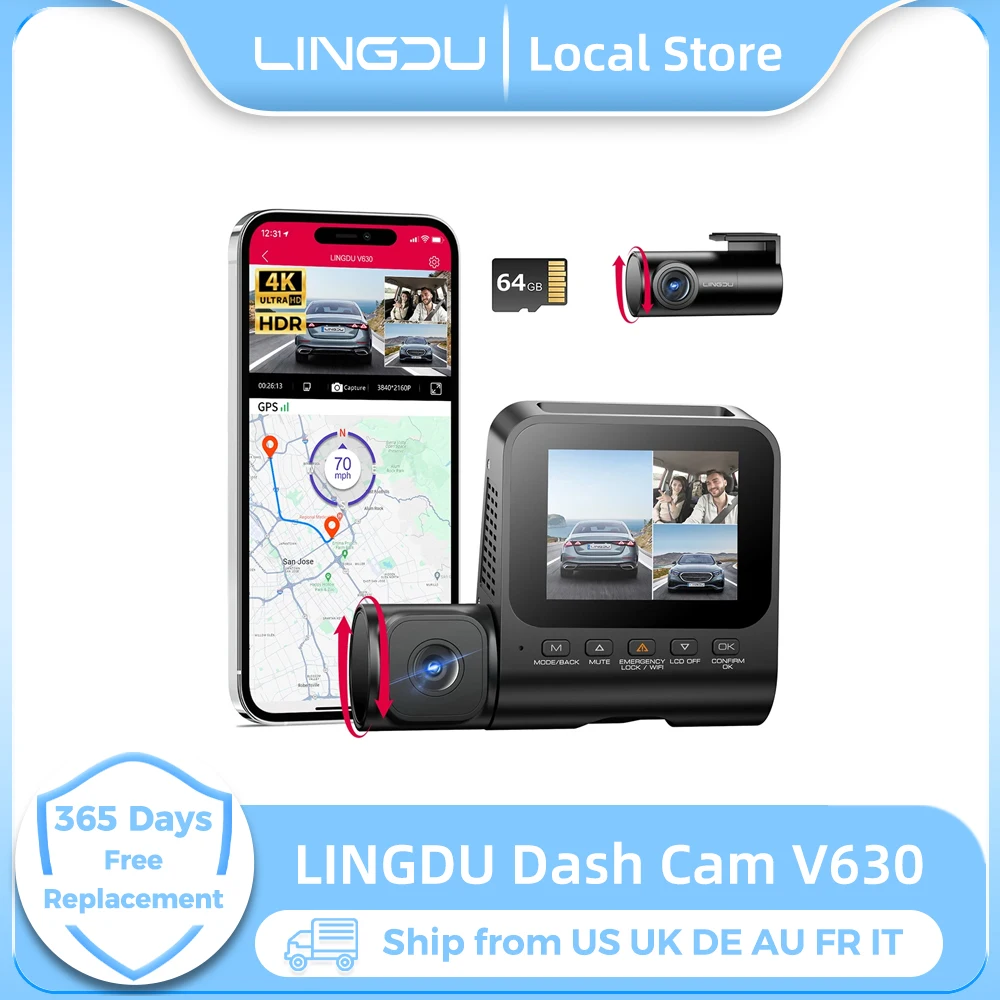 LINGDU V630 Видеорегистратор 4K + 1080P + 1080P Передняя и задняя внутренняя автомобильная камера с ИК-ночным видением WIFI GPS Видеорегистратор Парковочный монитор
LINGDU V630 Видеорегистратор 4K + 1080P + 1080P Передняя и задняя внутренняя автомобильная камера с ИК-ночным видением WIFI GPS Видеорегистратор Парковочный монитор