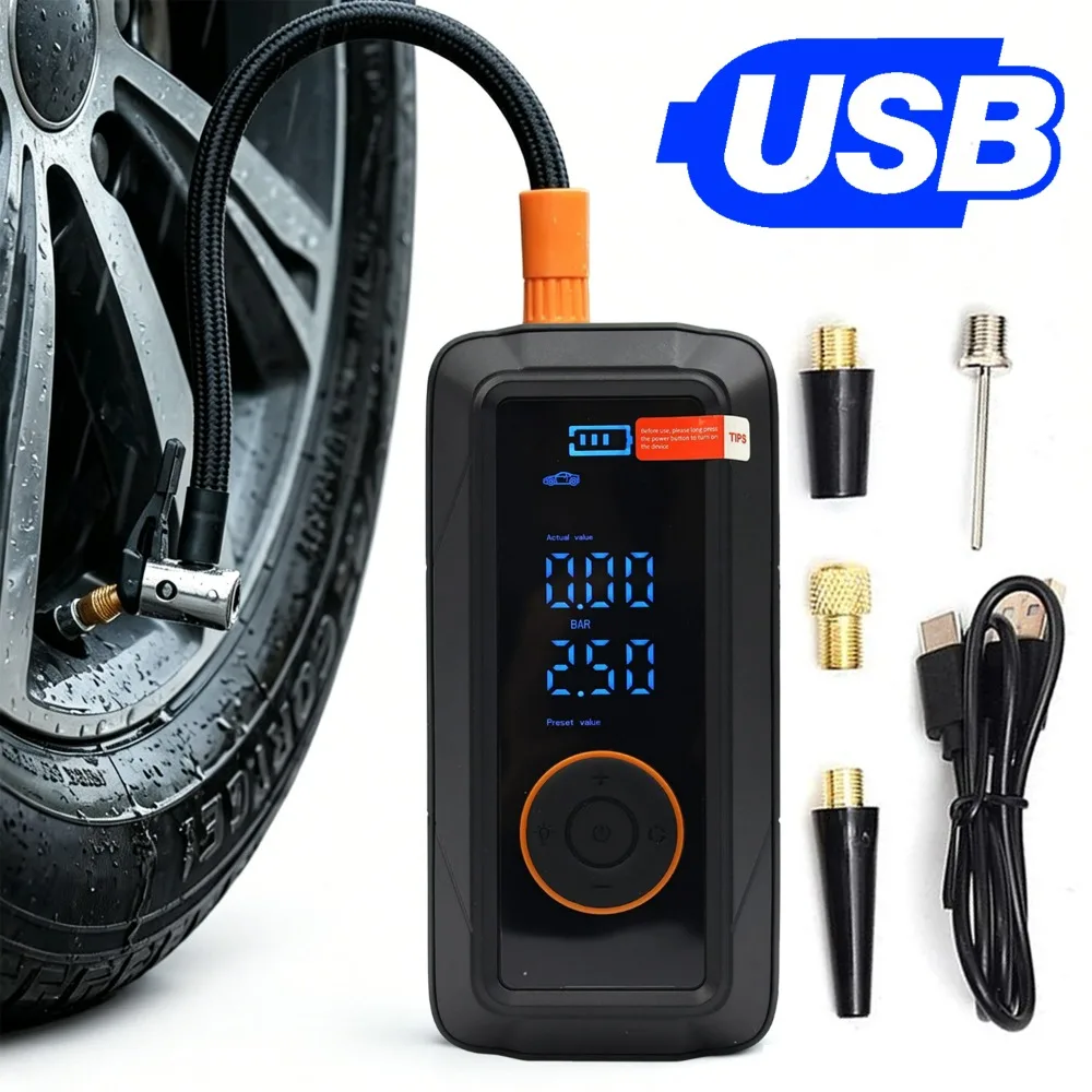 Wireless Car Air Compressor Portable Tire Inflator Auto Shut Off Digital Display Fast Electric Pump Power Bank Emergency Tool
Wireless Car Air Compressor Portable Tire Inflator Auto Shut Off Digital Display Fast Electric Pump Power Bank Emergency Tool
