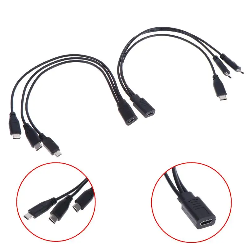 【C】USB C Splitter Cable Type-C / Micro USB Extension Cord 1 To 3 Port Multiple Devices Charging Cable
【C】USB C Splitter Cable Type-C / Micro USB Extension Cord 1 To 3 Port Multiple Devices Charging Cable