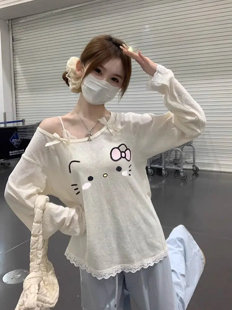 Cute Cartoon Print T-irt Summer Lightweight Loose Casual Long Sve Sunade Cover Top Women's plus Size Faion
Cute Cartoon Print T-irt Summer Lightweight Loose Casual Long Sve Sunade Cover Top Women's plus Size Faion