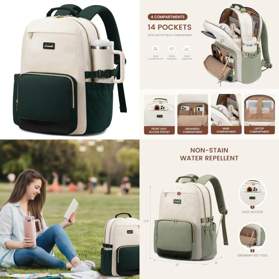 Laptop Backpack for Women with Pouch Pocket for Large Capacity Cup, Teacher Nurse College Work Backpack Purse, Waterproof Lapto
Laptop Backpack for Women with Pouch Pocket for Large Capacity Cup, Teacher Nurse College Work Backpack Purse, Waterproof Lapto