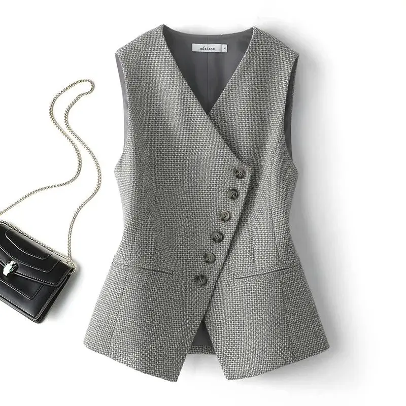 2024 Women Spring Autumn Retro Short Sleeveless Jackets Female V-neck Casual Waistcoat Ladies Single-breasted Vest Coats N14
2024 Women Spring Autumn Retro Short Sleeveless Jackets Female V-neck Casual Waistcoat Ladies Single-breasted Vest Coats N14