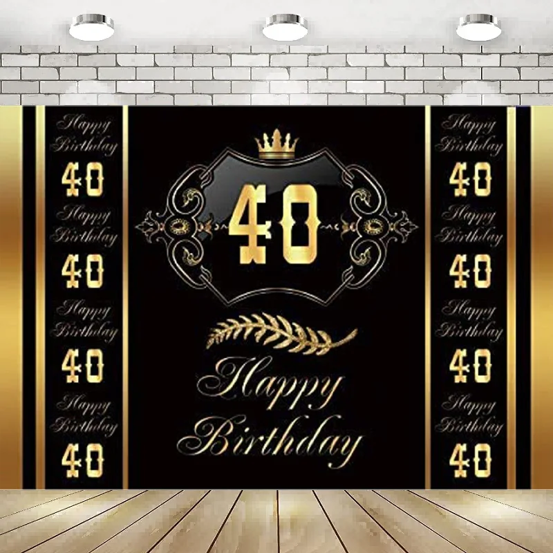 Happy 40th Birthday Party Decor Backdrop Black Gold Sign Anniversary Photography Background Banner Poster Balloon Queen King
Happy 40th Birthday Party Decor Backdrop Black Gold Sign Anniversary Photography Background Banner Poster Balloon Queen King