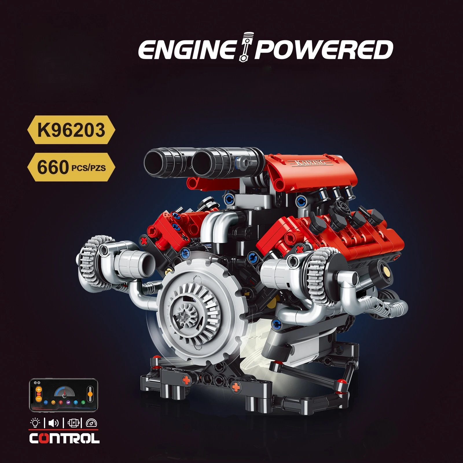 660 шт. строительные блоки V8, модель двигателя, моторизованные технические детали автомобиля, приложение, дистанционное управление, сборные игрушки, детский подарок со светодиодной подсветкой
660 шт. строительные блоки V8, модель двигателя, моторизованные технические детали автомобиля, приложение, дистанционное управление, сборные игрушки, детский подарок со светодиодной подсветкой