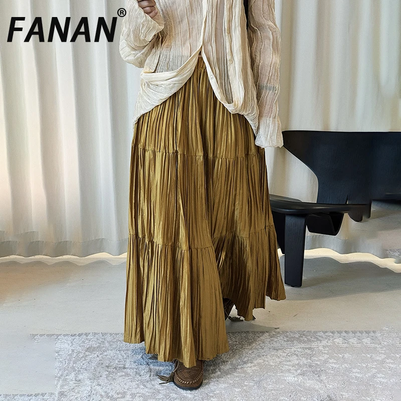 FANAN Fashion Pleated Design Skirt For Women Solid High Waist A-line Korean Style Loose Skirts Female Clothing 2026 Spring New
FANAN Fashion Pleated Design Skirt For Women Solid High Waist A-line Korean Style Loose Skirts Female Clothing 2026 Spring New