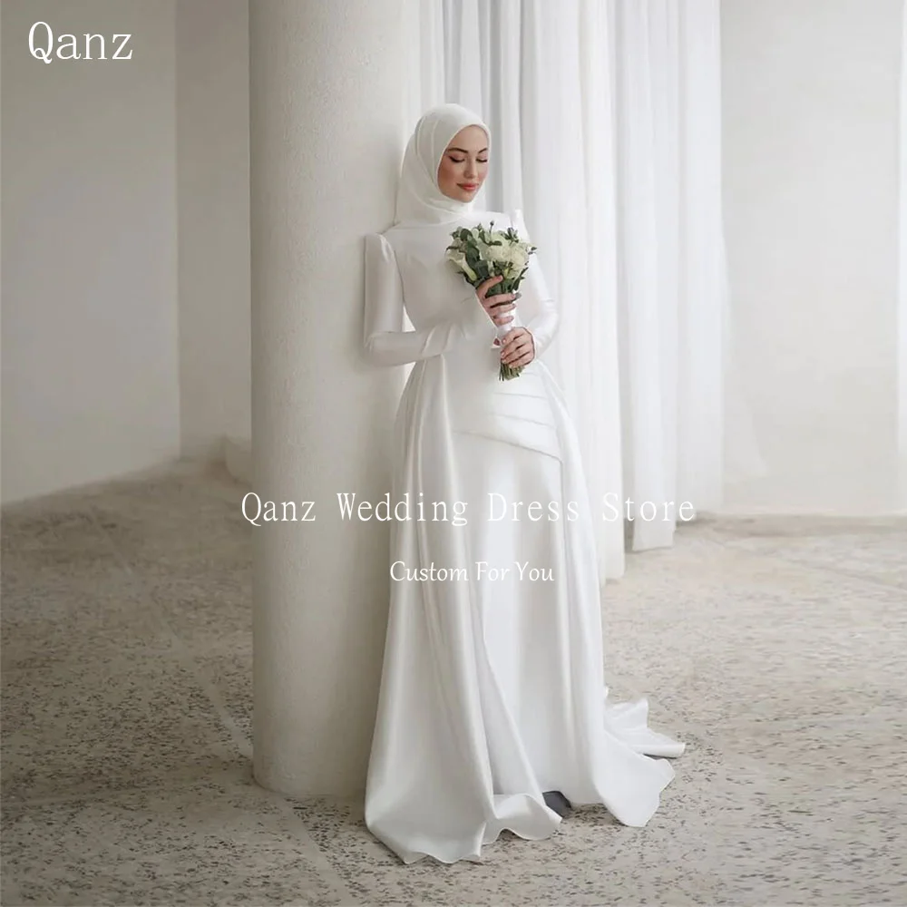 Qanz Luxury Muslim Wedding Dresses Mermaid Woman's Long Sleeve High Neck Formal Bride Gowns Elegant Vestido De Novia Customized
Qanz Luxury Muslim Wedding Dresses Mermaid Woman's Long Sleeve High Neck Formal Bride Gowns Elegant Vestido De Novia Customized