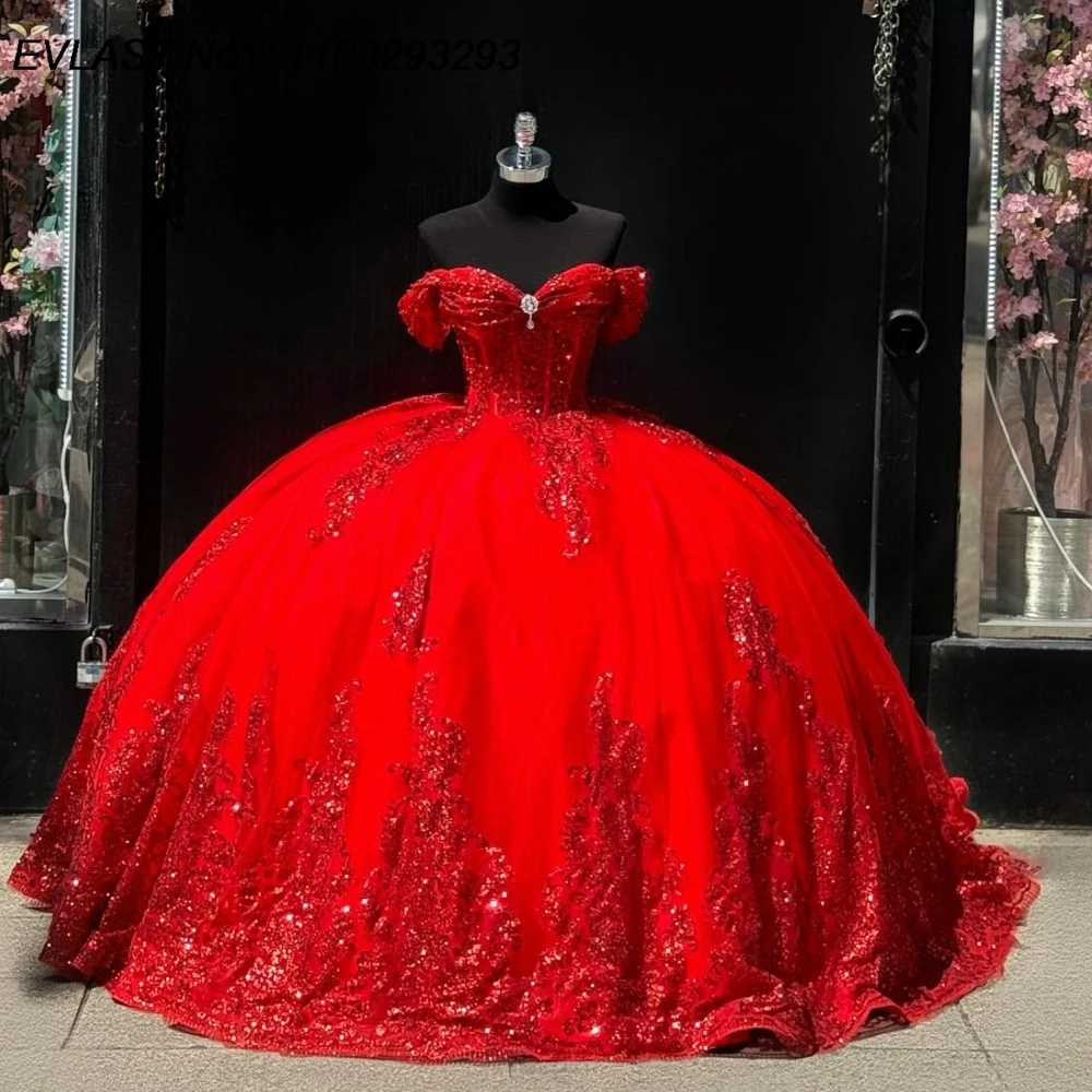 EVLAST Customized Shiny Red Quinceanera Dress Ball Gown Sequins Lace Applique Beading Bow Sweet 16 Vestido De 15 Anos E1Q344
EVLAST Customized Shiny Red Quinceanera Dress Ball Gown Sequins Lace Applique Beading Bow Sweet 16 Vestido De 15 Anos E1Q344