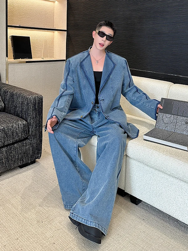 TANGZ STUDIO Vintage Hand-Painted Waed Denim Set Heavy-Du fiti Print Casual Loose Fit Long Sve Suit
TANGZ STUDIO Vintage Hand-Painted Waed Denim Set Heavy-Du fiti Print Casual Loose Fit Long Sve Suit