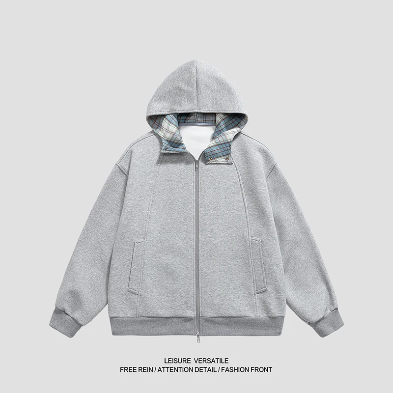Men's Zipper Hooded Jacket, Plaid Lining Deeply Blends Practicality and Trend, Accurately Meeting Diverse Outfit Needs for Men
Men's Zipper Hooded Jacket, Plaid Lining Deeply Blends Practicality and Trend, Accurately Meeting Diverse Outfit Needs for Men