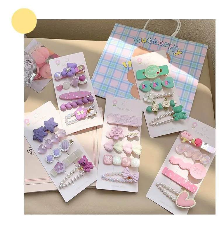5Pcs New Colorful Girl Hairpin Sweet Cute Pearl Hair Pins Love Flower Bear Girl Fashion Hairpin Girl Gift
5Pcs New Colorful Girl Hairpin Sweet Cute Pearl Hair Pins Love Flower Bear Girl Fashion Hairpin Girl Gift