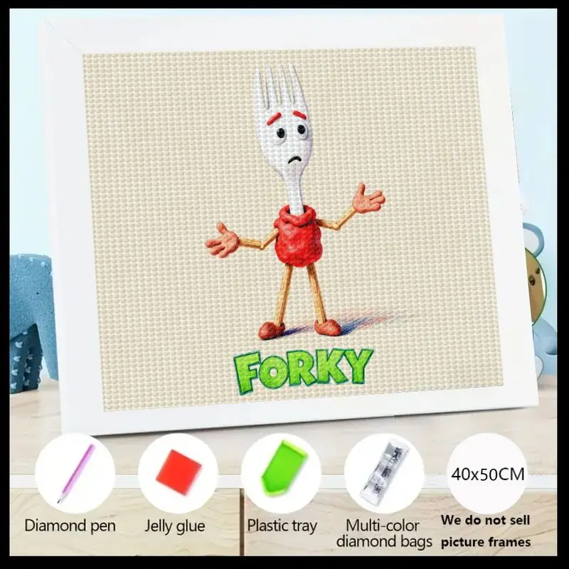1PC Disney Pixar Toy Story Forky 5D Full Drill Diamond Painting Kit, DIY Cute Cartoon Character Crystal Rhinestone Gem Art Craft
1PC Disney Pixar Toy Story Forky 5D Full Drill Diamond Painting Kit, DIY Cute Cartoon Character Crystal Rhinestone Gem Art Craft